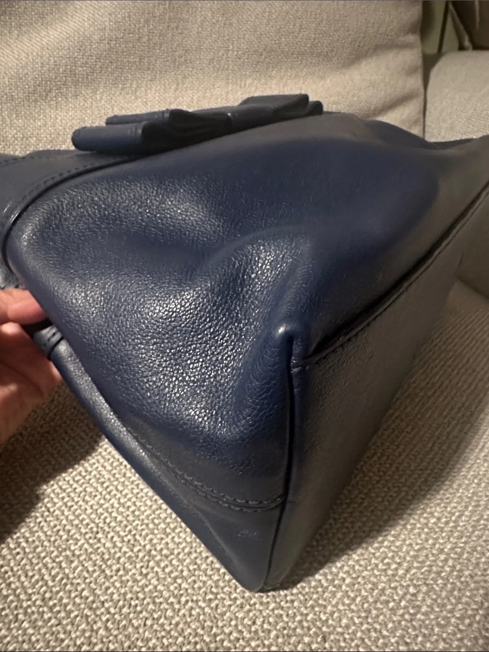 kate spade Navy Leather Bow Satchel shoulder bag